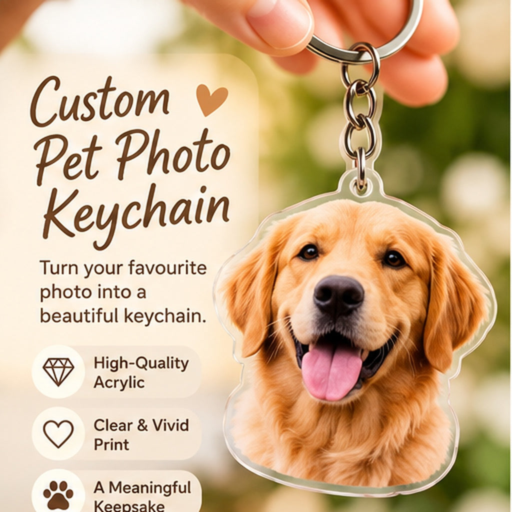 Custom pet photo acrylic keychain