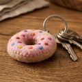 Handmade Felt Donut Keychain – Pink Sprinkle Style — product image 2