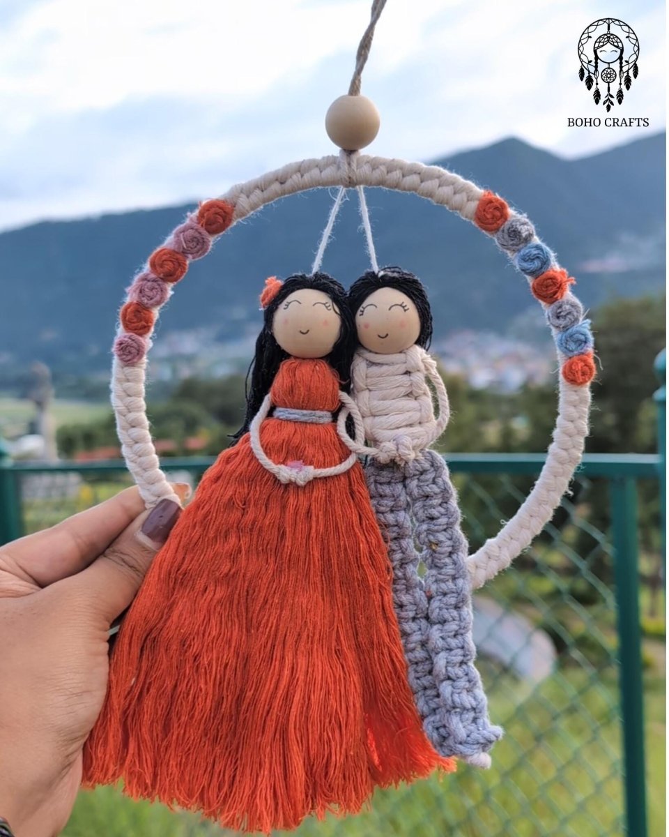 Handmade Macrame Couple & Friendship Wall Hanging — product image 2
