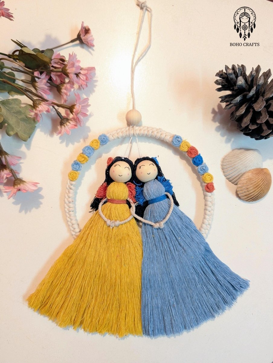 Handmade Macrame Couple & Friendship Wall Hanging