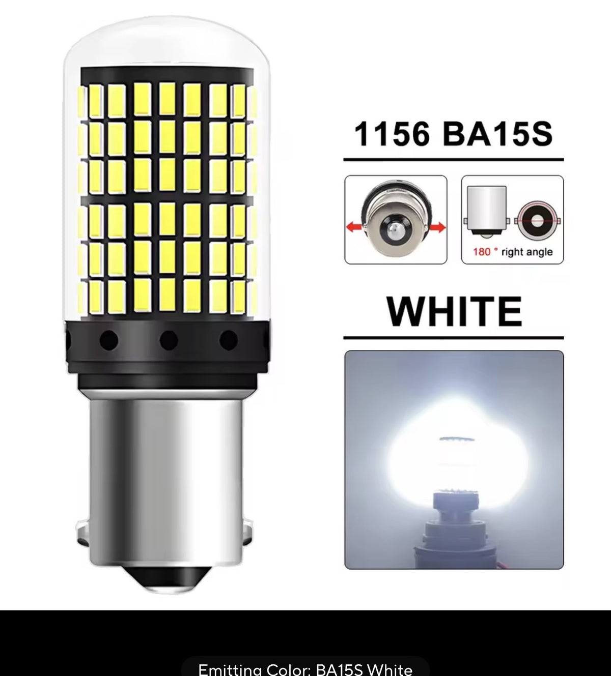1156 BA15S White LED bulb