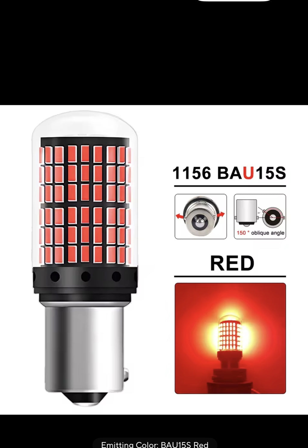 1156 BAU15S Red LED bulb