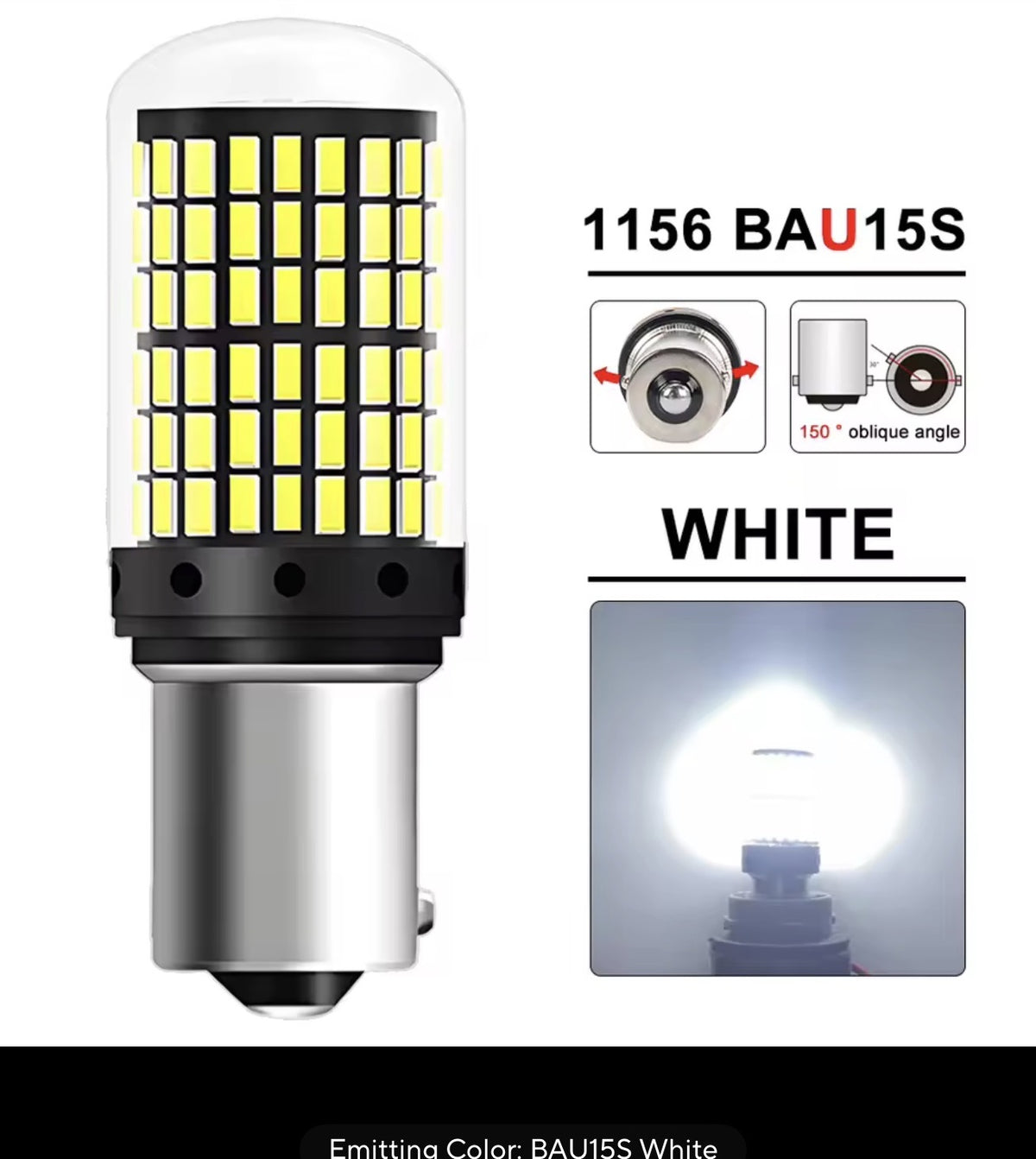 1156 BAU15S White LED bulb