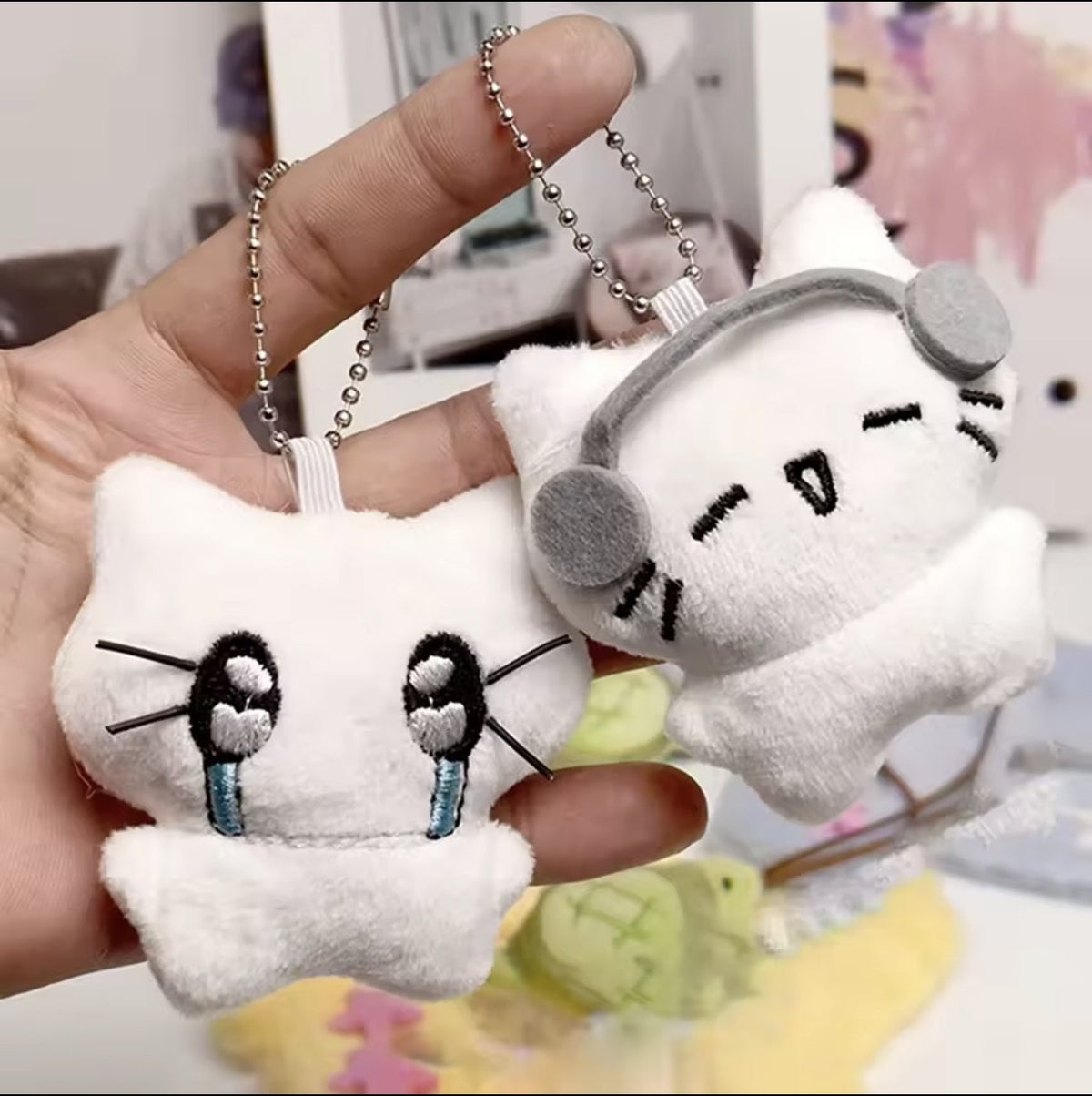 Furry kitten keychain in Cat Keychain Duo bundle
