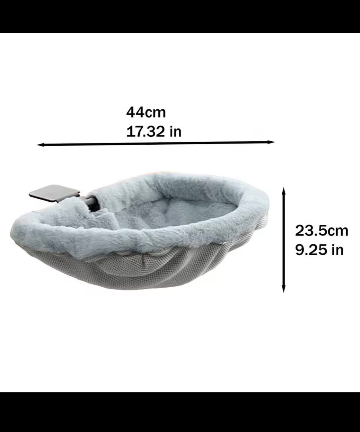 Foldable cat desk bed dimensions 44 cm by 23.5 cm