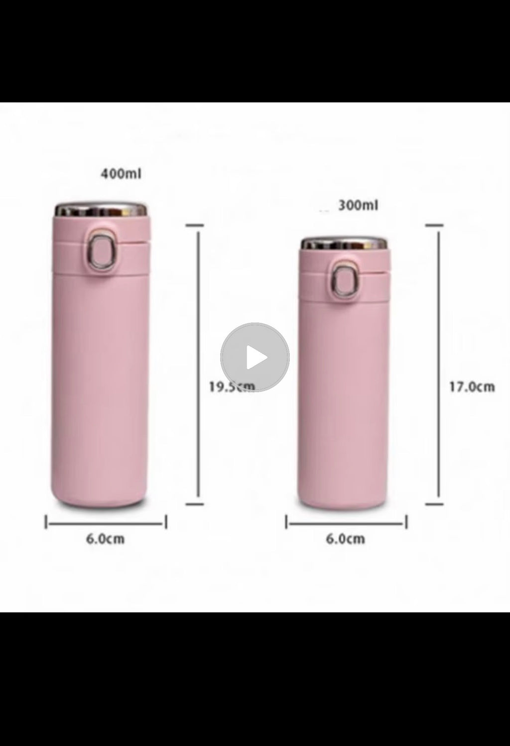 Smart bottle 300 mL and 400 mL size comparison