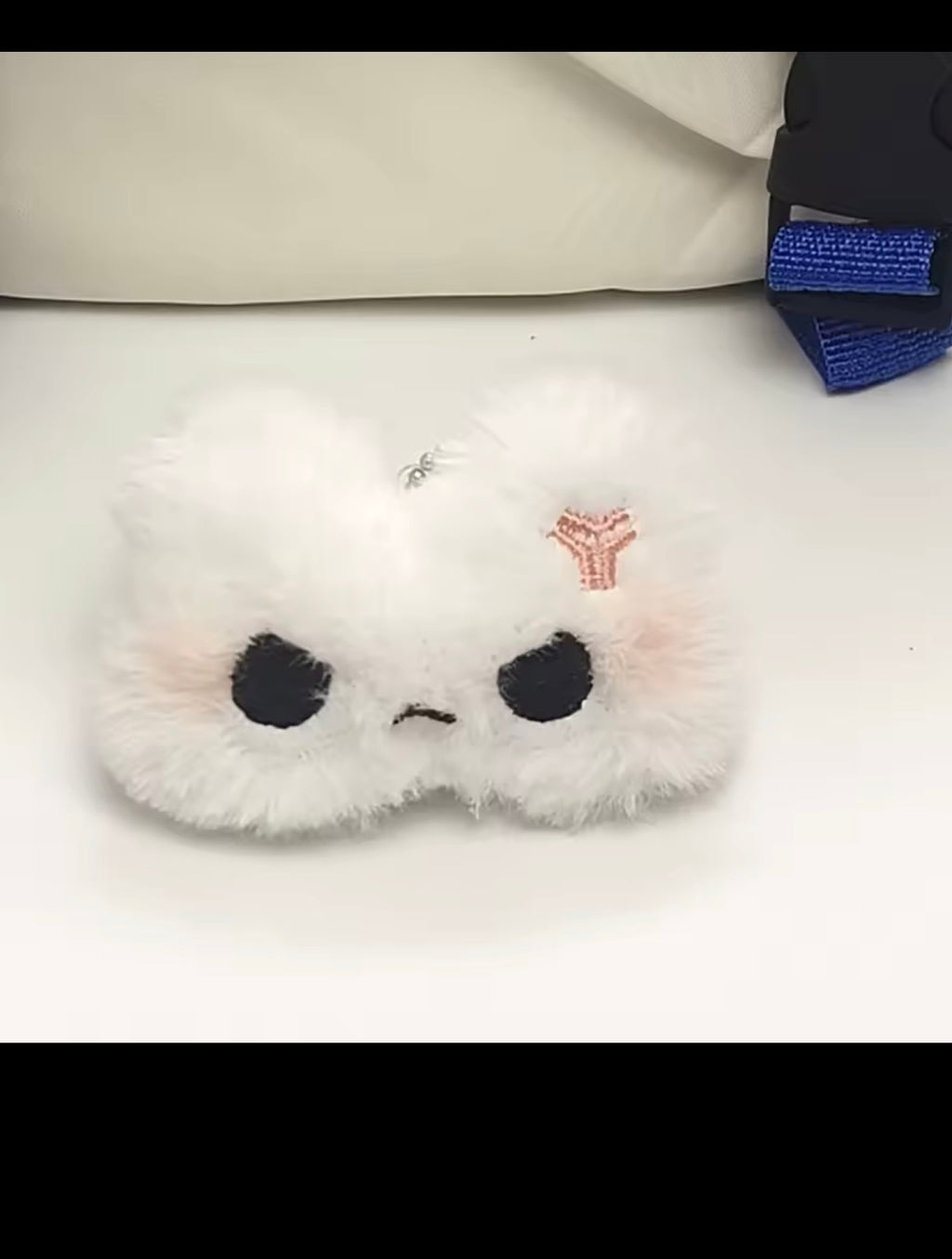 A19-3 fluffy angry kitten plush keychain