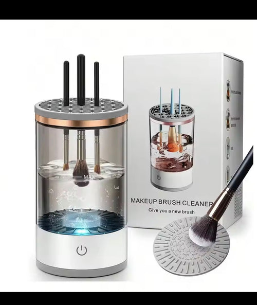 Makeup brush cleaner with box and cleaning pad
