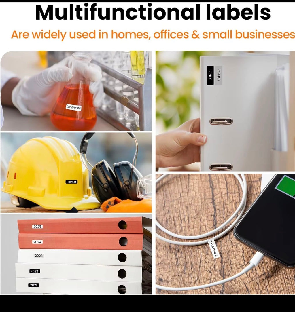 Examples of labels created with the Phomemo P15