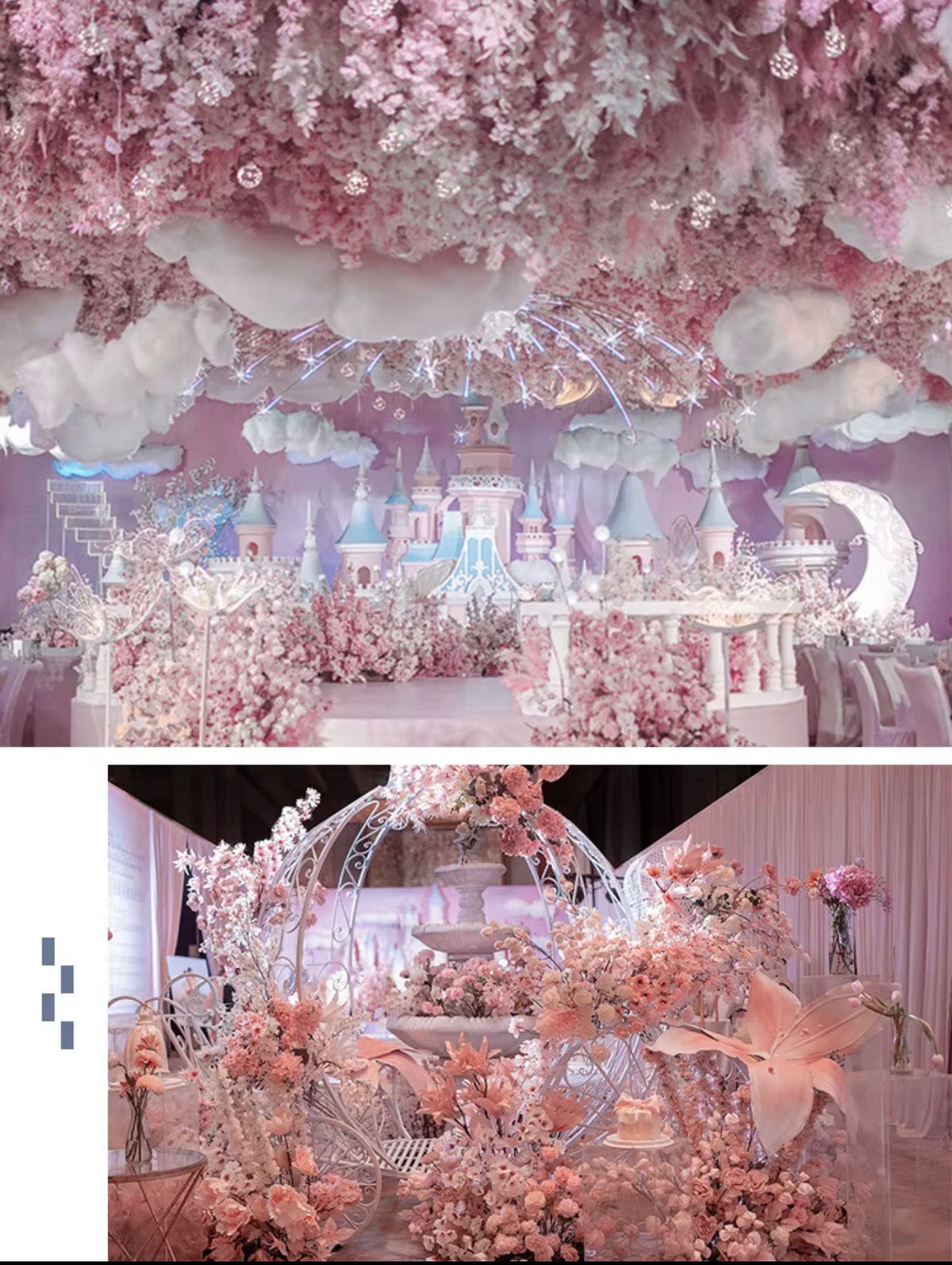 Pink silk floral arrangement for wedding decor