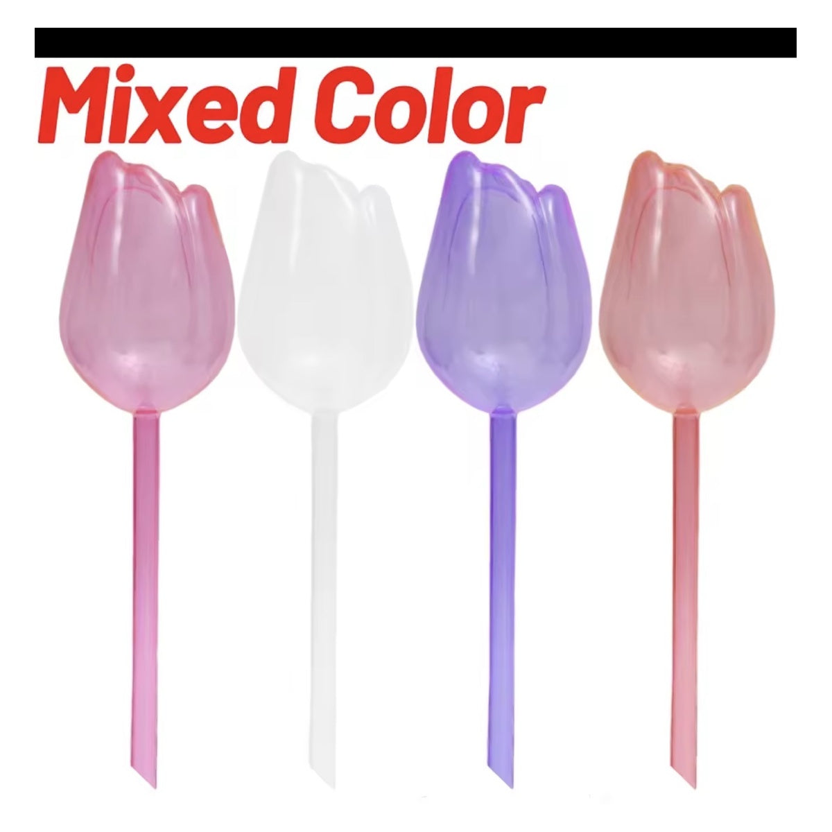 Four mixed-colour tulip self-watering plant spikes